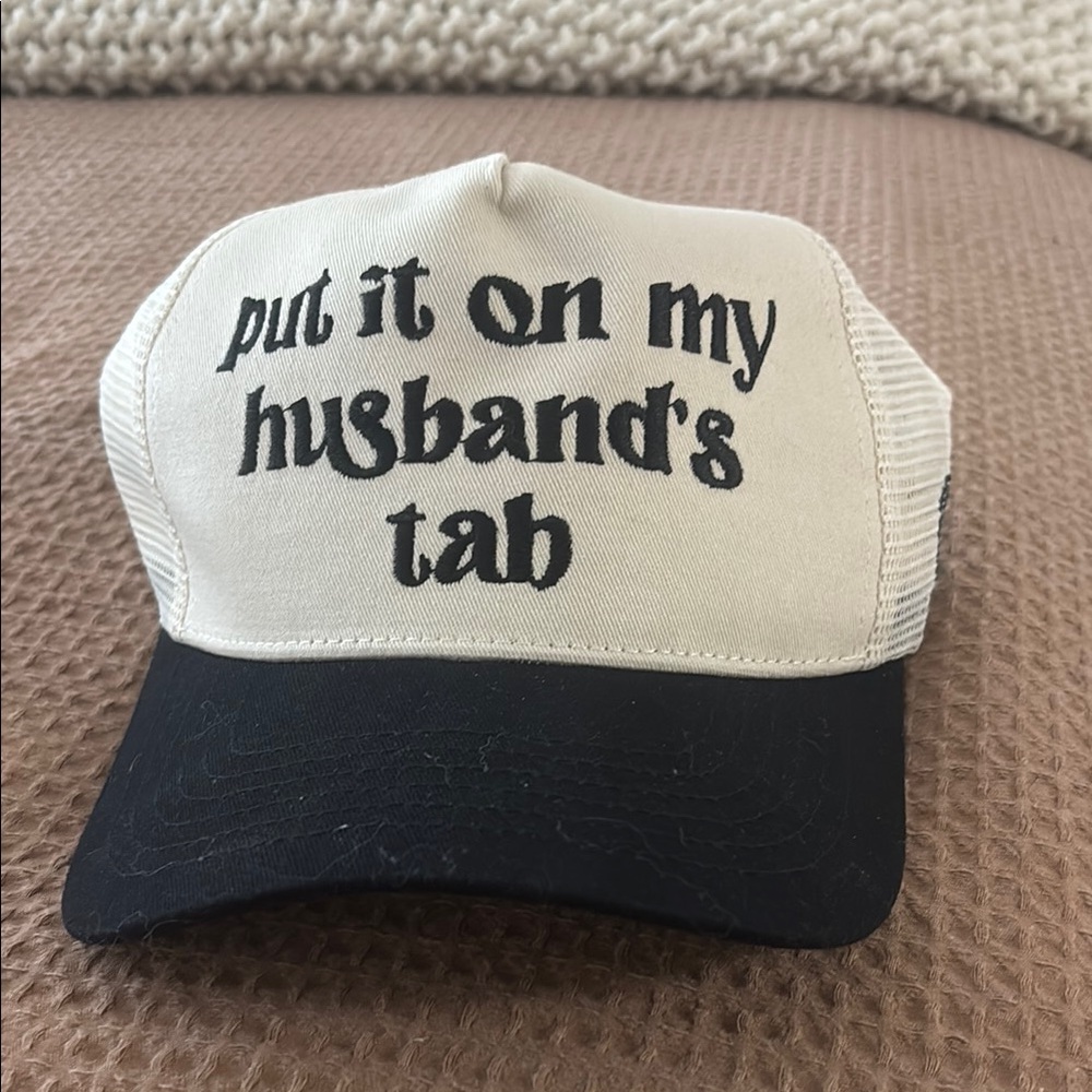 Black and Beige Trucker Hat